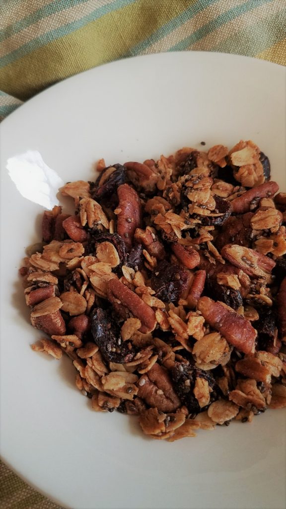 white bowl filled with homemade granola