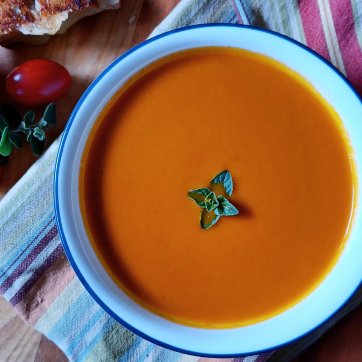 homemade tomato soup in bowl